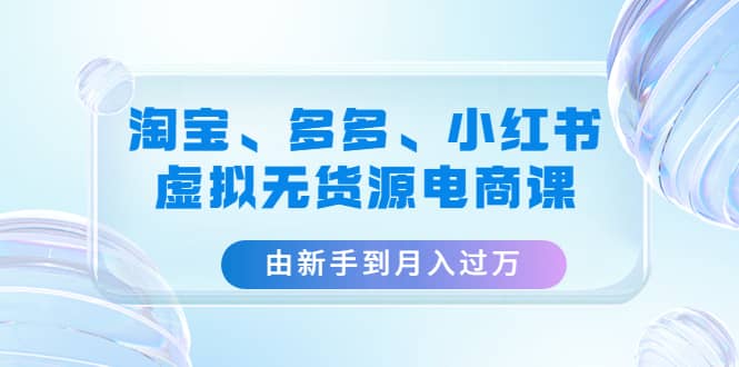 淘宝、多多、小红书-虚拟无货源电商课（3套课程）-左左项目网