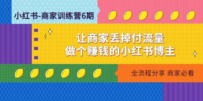 小红书-商家训练营12期：让商家丢掉付流量-左左项目网