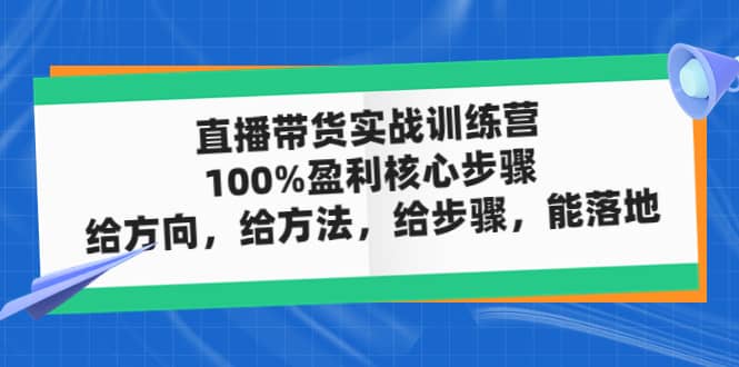 直播带货实战训练营：100%盈利核心步骤，给方向，给方法，给步骤，能落地-左左项目网