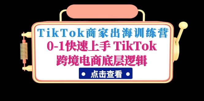 TikTok商家出海训练营：0-1快速上手 TikTok跨境电商底层逻辑(无水印)-左左项目网