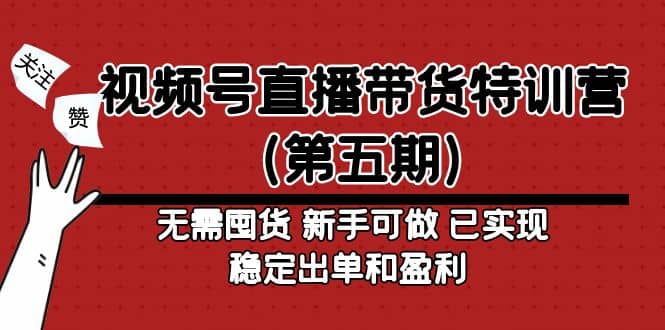 视频号直播带货特训营（第五期）无需囤货 新手可做 已实现稳定出单和盈利-左左项目网