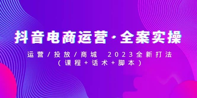 抖音电商运营·全案实操：运营/投放/商城 2023全新打法-左左项目网