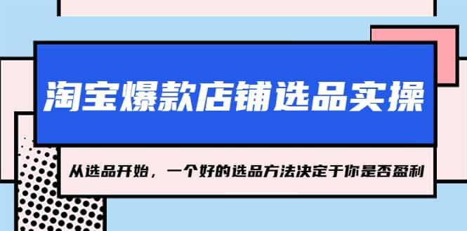 淘宝爆款店铺选品实操，2023从选品开始，一个好的选品方法决定于你是否盈利-左左项目网