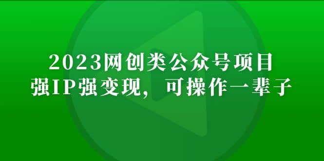 2023网创类公众号项目，强IP强变现，可操作一辈子-左左项目网