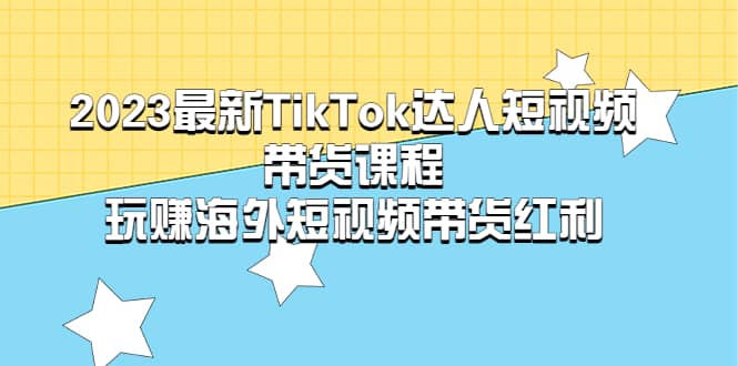 2023最新TikTok·达人短视频带货课程，玩赚海外短视频带货·红利-左左项目网