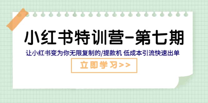 小红书特训营-第七期 让小红书变为你无限复制的/提款机 低成本引流快速出单-左左项目网