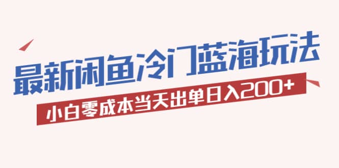 2023最新闲鱼冷门蓝海玩法，小白零成本当天出单日入200-左左项目网