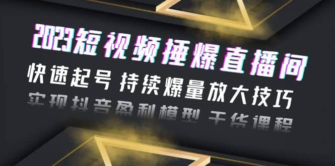 2023短视频捶爆直播间：快速起号 持续爆量放大技巧 实现抖音盈利模型 干货-左左项目网