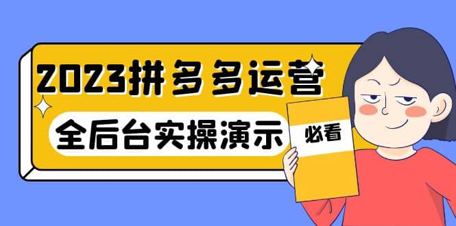 2023拼多多·运营：14节干货实战课，拒绝-口嗨，全后台实操演示-左左项目网