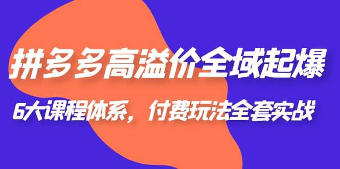 拼多多-高溢价 全域 起爆，6大课程体系，付费玩法全套实战-左左项目网