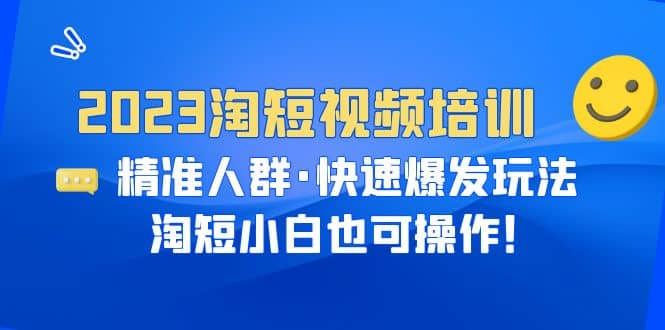 2023淘短视频培训：精准人群·快速爆发玩法，淘短小白也可操作-左左项目网