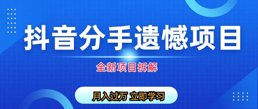 自媒体抖音分手遗憾项目私域项目拆解-左左项目网