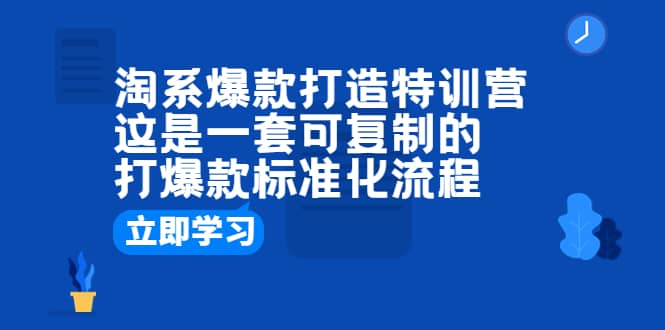 淘系爆款打造特训营：这是一套可复制的打爆款标准化流程-左左项目网