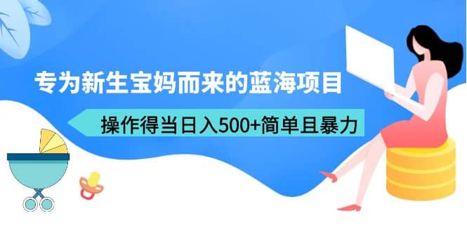 专为新生宝妈而来的蓝海项目，操作得当日入500 简单且暴力（教程 工具）-左左项目网