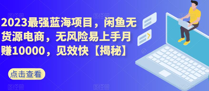 2023最强蓝海项目，闲鱼无货源电商，无风险易上手月赚10000，见效快【揭秘】-左左项目网