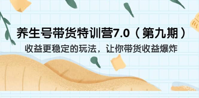 养生号带货特训营7.0（第九期）收益更稳定的玩法 让你带货收益爆炸（11节）-左左项目网