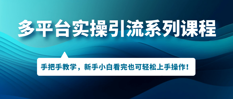 多平台实操引流系列课程，手把手教学，新手小白看完也可轻松上手引流操作-左左项目网