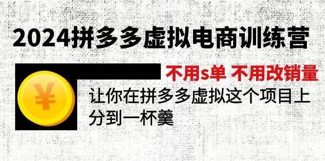 2024拼多多虚拟电商训练营 不s单 不改销量  做虚拟项目分一杯羹(更新10节)-左左项目网