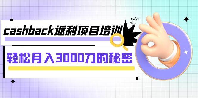 cashback返利项目培训：轻松月入3000刀的秘密（8节课）-左左项目网